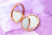 Load image into Gallery viewer, Rose Gold Circle Compact Mirror