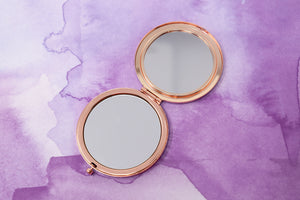 Rose Gold Circle Compact Mirror